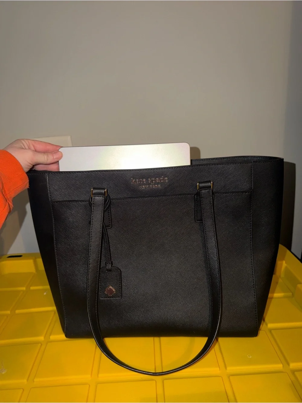 kate spade Black Saffiano Leather Laptop Tote